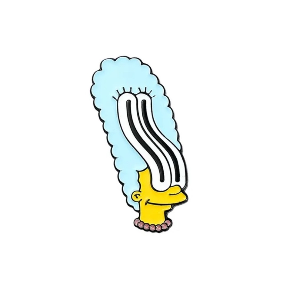 Marge Simpson Enamel Pin, The Simpsons Trippy Marge Wavy Enamel Pin